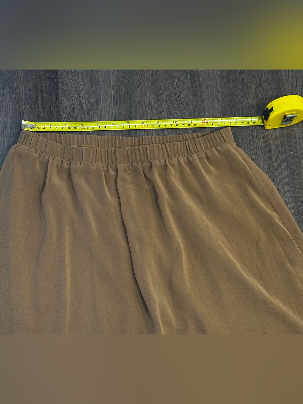 Boho Chiffon Maxi Skirt Women’s Medium Camel Brown Flowy Lined Elastic Waist - Picture 10 of 10